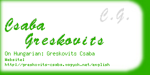 csaba greskovits business card